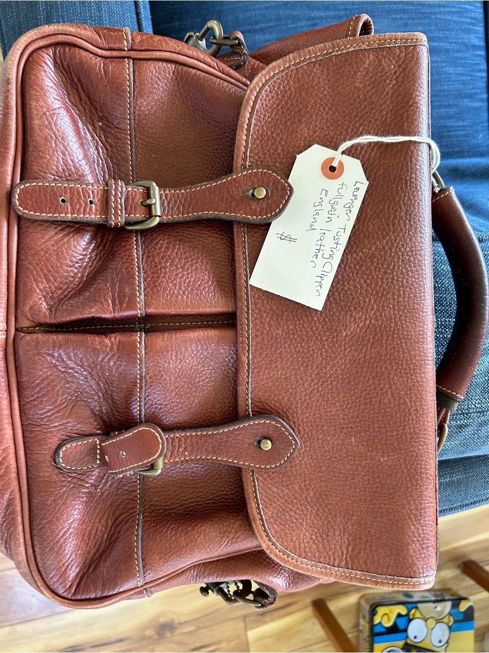 Levenger England Brown Leather Messenger Bag for Men gorgeous - Picture 2 of 4